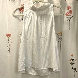 Free People White High Neck Sleeveless Tank